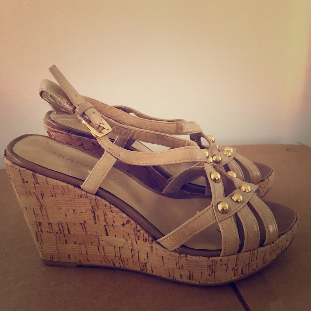 Tan wedge sandals